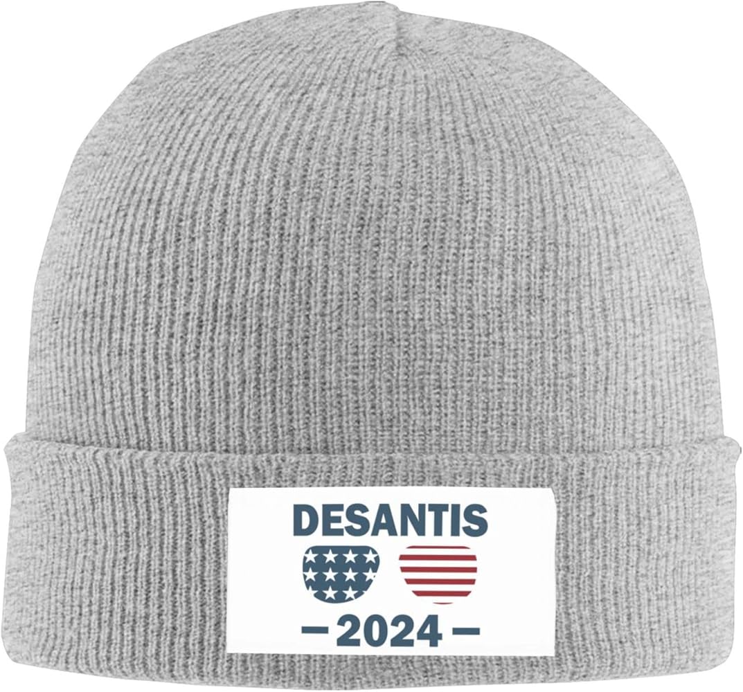 GHBC Desantis 2024 Beanie Woman Knit Hat Man Winter Knit Hat Gray