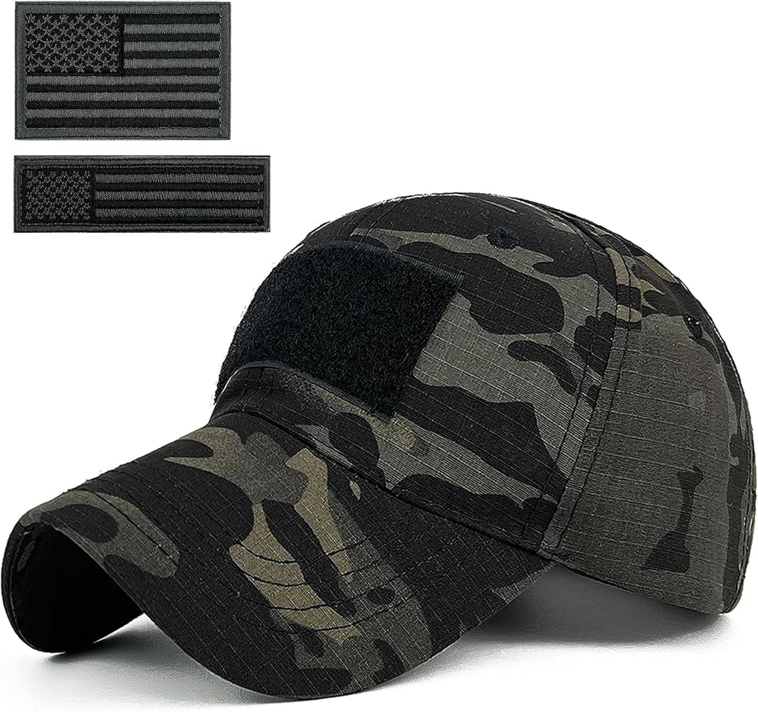 Mens Camo Baseball Hats with American Flag USA Patch Tactical Operator Patriotic Caps US Army Military OCP Ball Hat