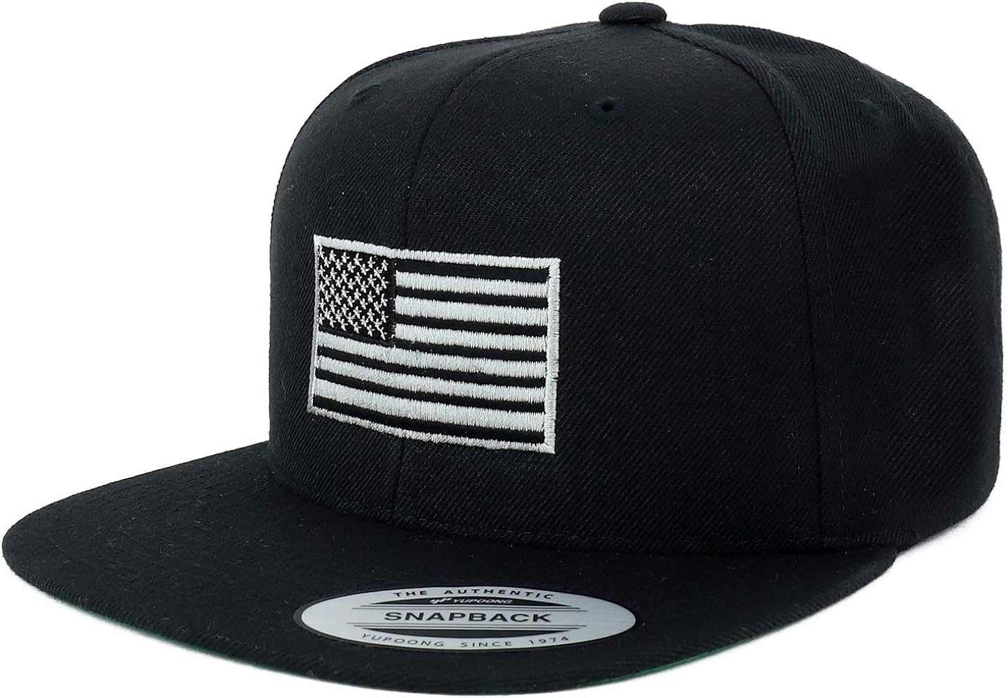 Flexfit Oversize XXL Grey American Flag Embroidered Structured Flatbill Snapback Cap