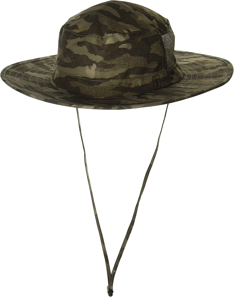 PGA TOUR Men's Camo Printed Solar Hat, Black Lichen