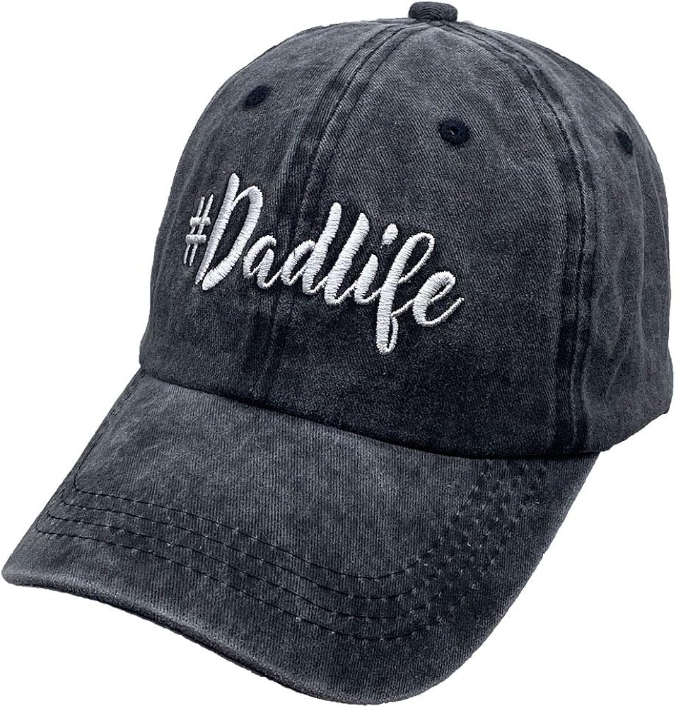 New Dad Gifts, Funny Dada Hats for Men, Vintage Washed Distressed Embroidered Daddy Baseball Cap