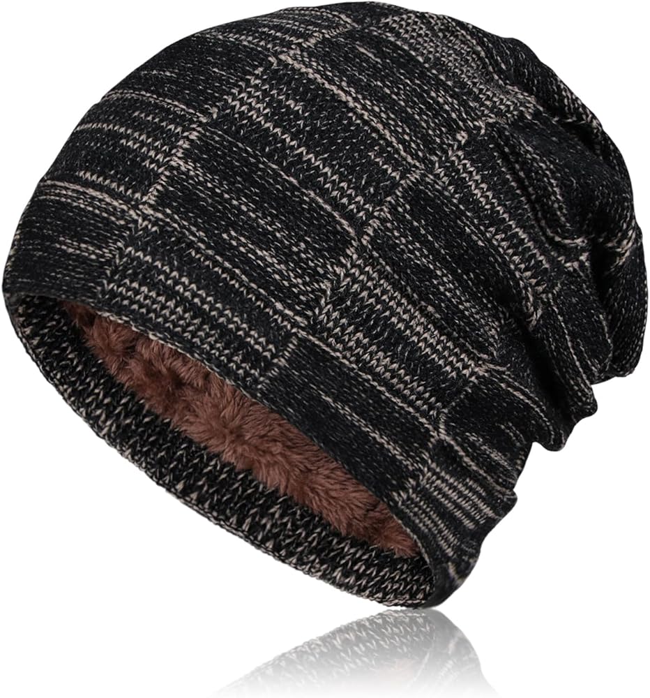 Winter Slouchy Beanie Hats for Men Warm Fleece Lined Knit Skull Mens Beanies Hats