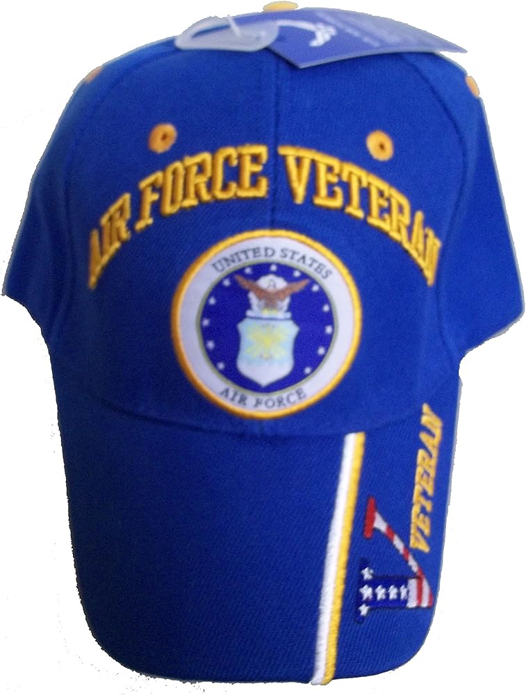 U.S. Air Force United States Air Force Veteran V Blue Baseball Style Embroidered Hat us USA Cap