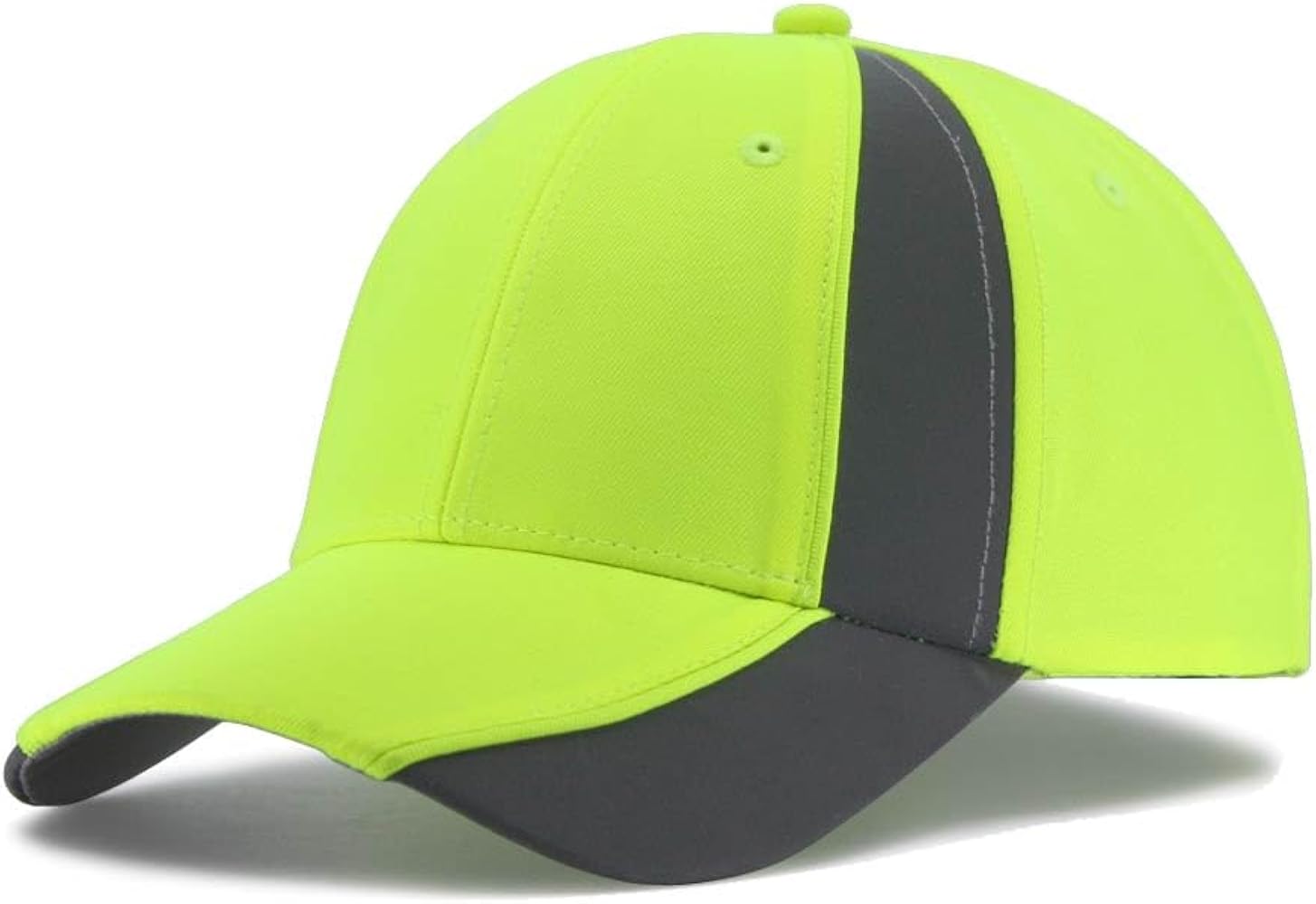 Reflective High Visibility Piping Neon Polyester Twill Low Profile Structured Baseball Cap