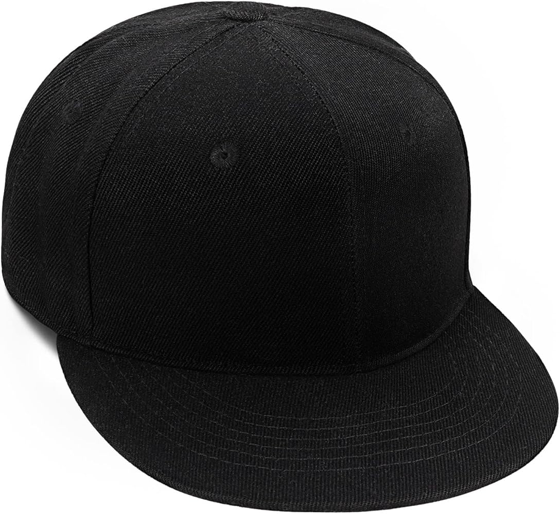 Classic Flat Bill Snapback Hats for Men Women, Hip Hop Style Unisex Adjustable Plain Baseball Cap