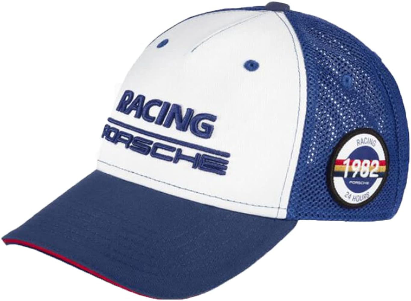 Porsche Racing Collection Baseball Cap 5-Panel Trucker Hat Blue and White Racing Apparel