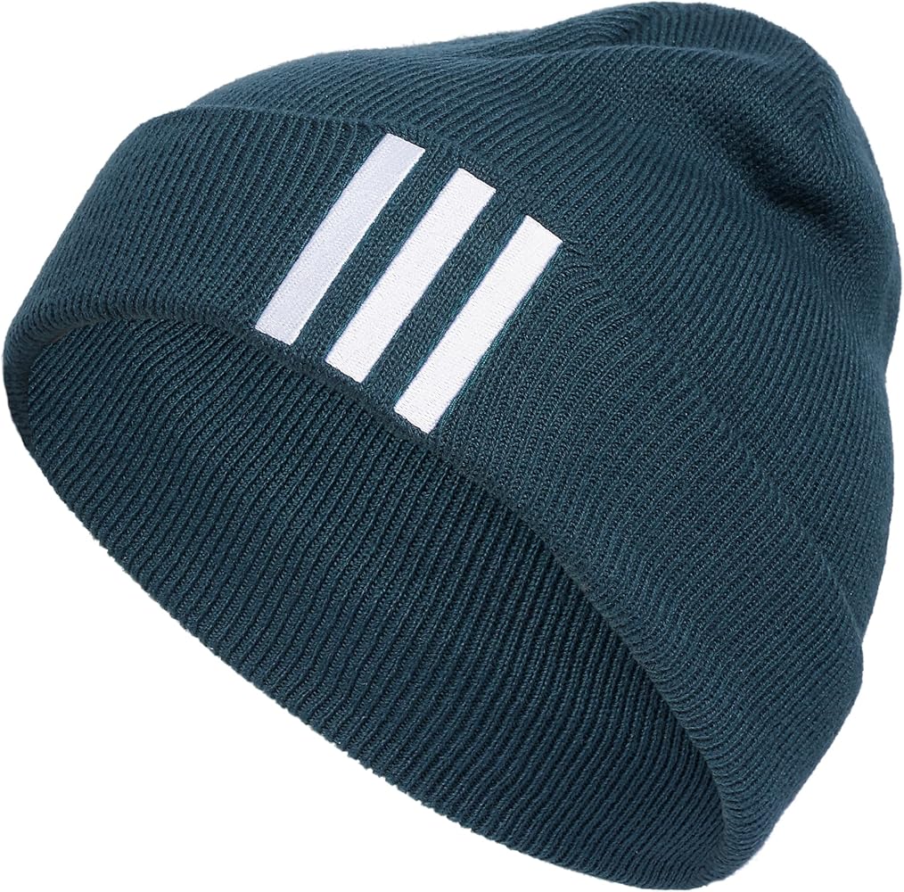 adidas Unisex-Adult Off Set Three-stripe Cuff Fold Beanie