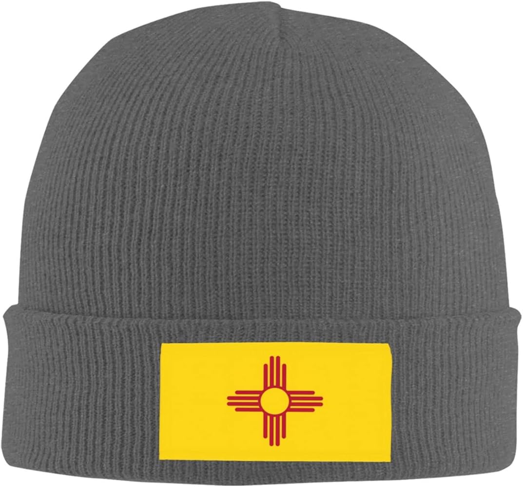 New Mexico Zia Sun Symbol Beanie Woman Knit Hat Men Winter Beanie Cap Deep Heather