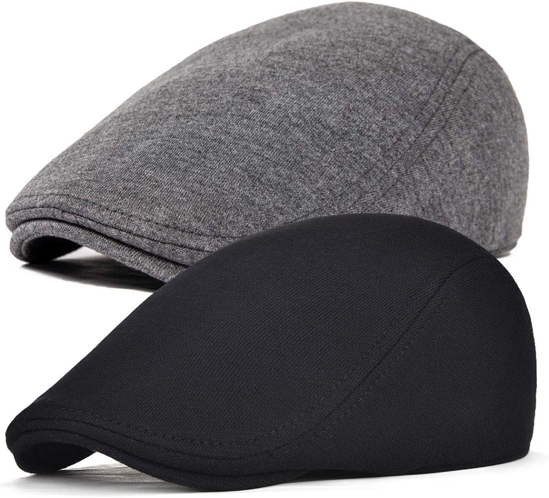 Men Cotton Newsboy Cap Soft Fit Cabbie Hat