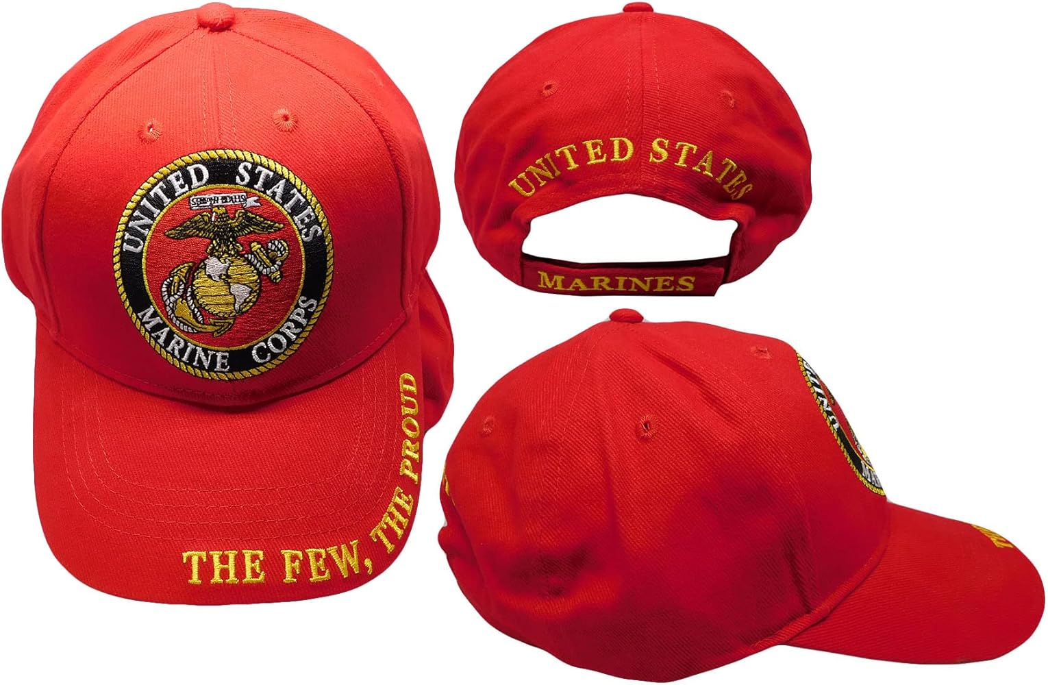 United States Marine Corps The Few The Proud Red Adjustable Embroidered Cotton Hat Cap - Officially Licensed