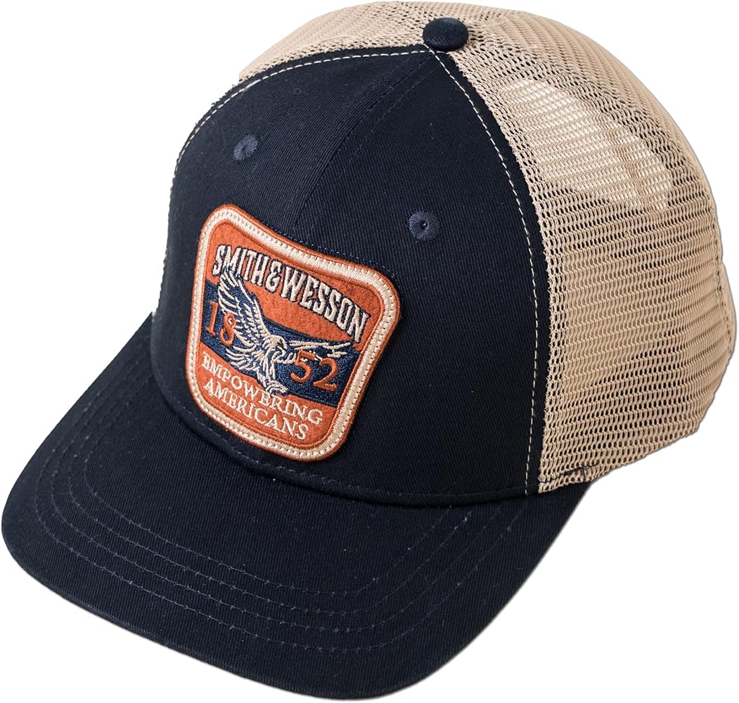 Smith & Wesson Men’s Trucker Baseball Hat, Official Hat, Navy