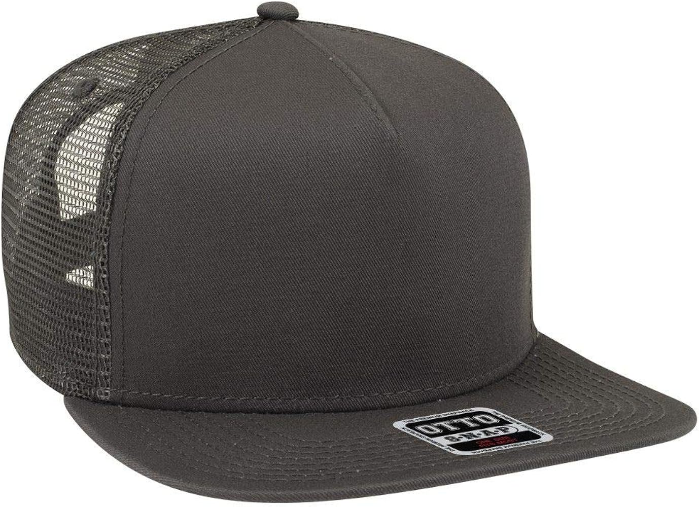 OTTO Square Flat Visor SNAP 5 Panel Mesh Back Trucker Snapback Hat