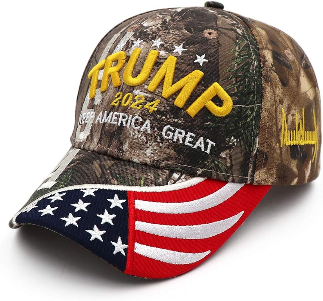 Trump 2024 Hat Keep America Great Donald Trump Hat Embroidery MAGA KAG Slogan Hat and American Flag Adjustable Baseball Cap