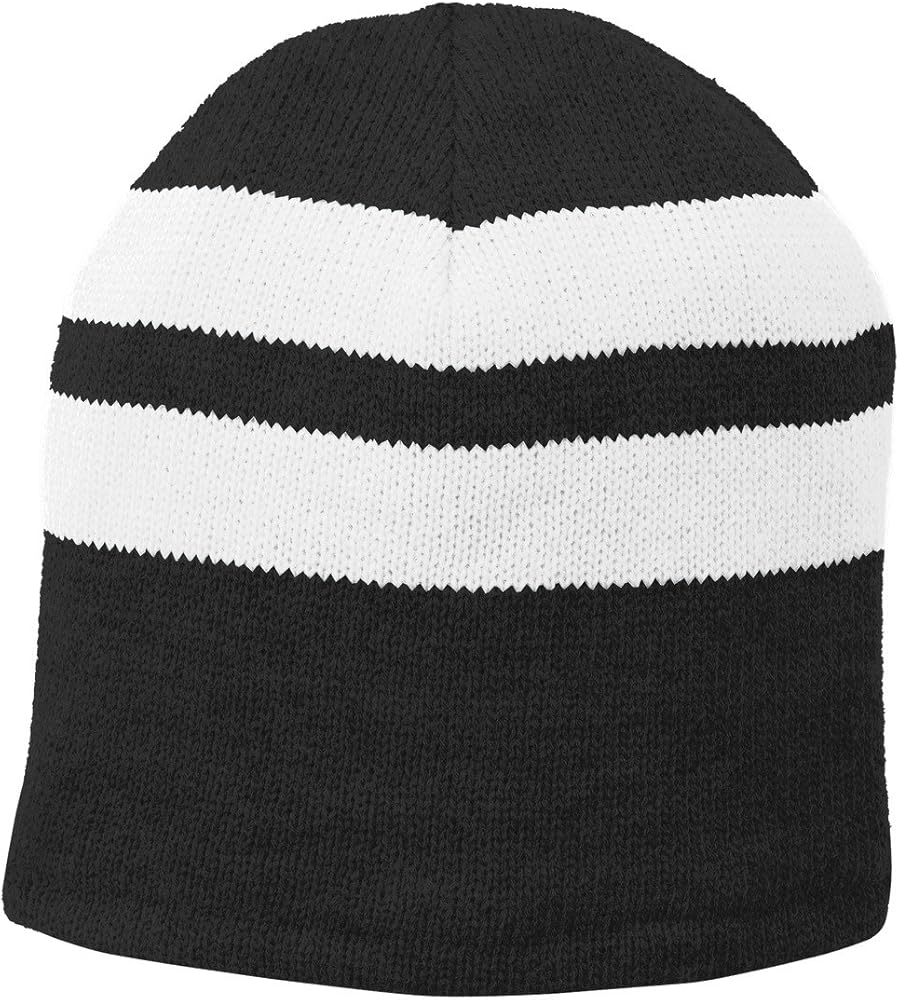 Port Authority Fleece-Lined Striped Beanie Cap (C922)