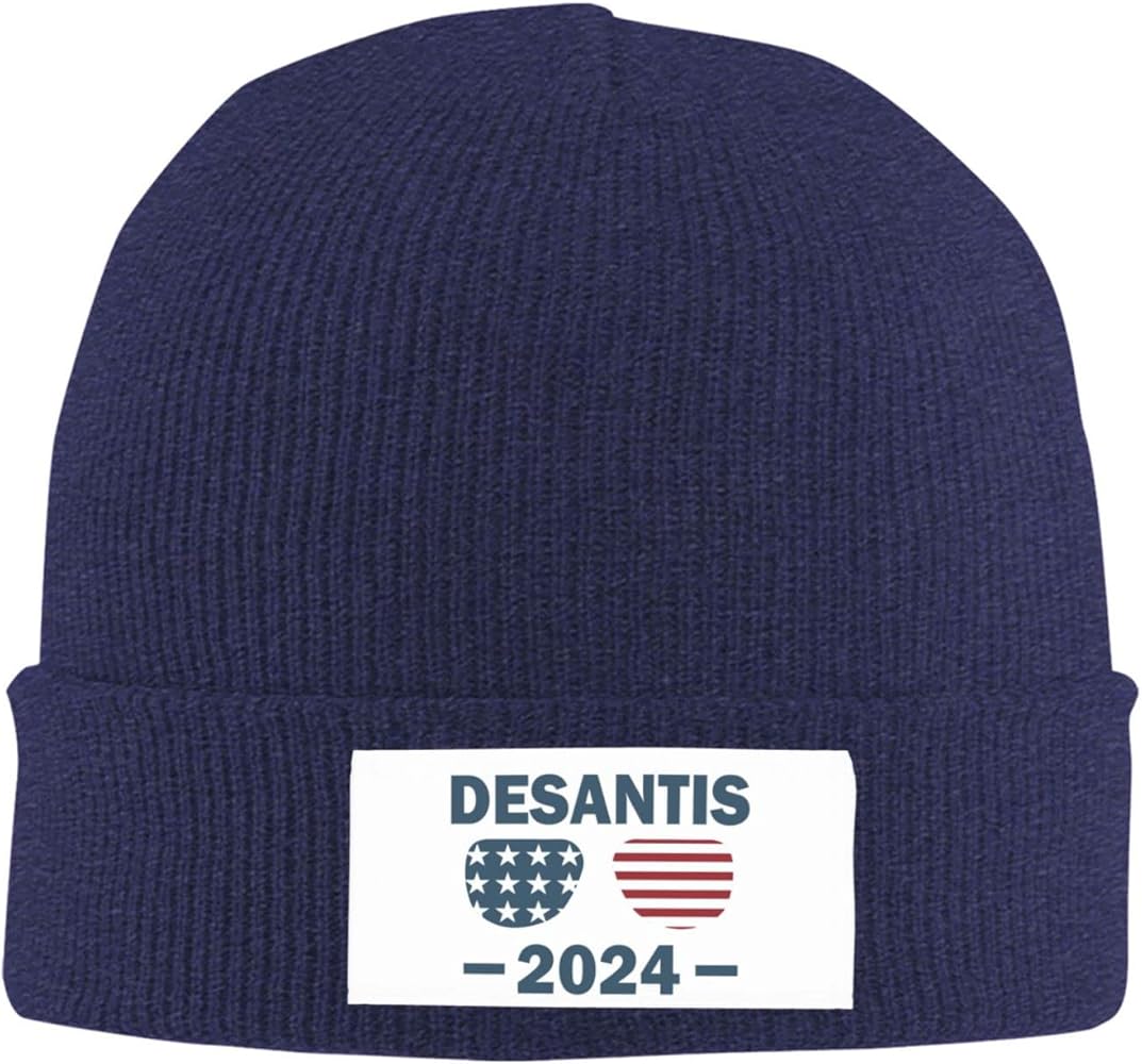 GHBC Desantis 2024 Beanie Womens Knit Hat Mens Winter Knit Hat Navy Blue