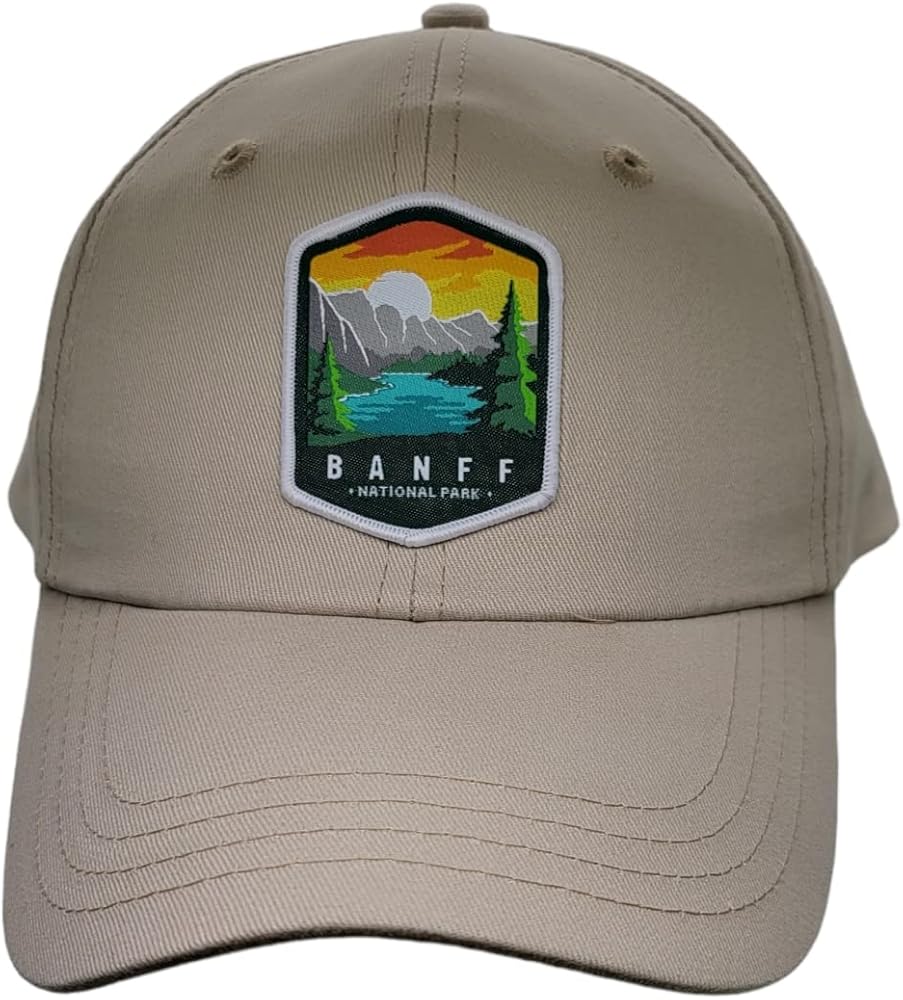 Dad Hat Men Women - Baseball Adustable Cap - Banff National Park Woven Patch