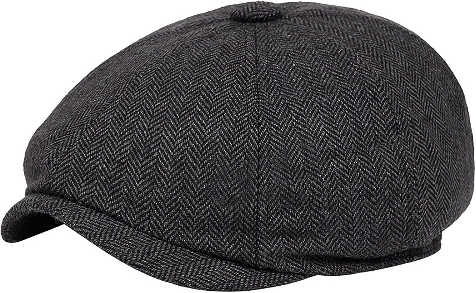 XYIYI Men's Classic 8 Panel Wool Blend Flat Newsboy Cap Herringbone Tweed Hat Gatsby Cabbie Cap