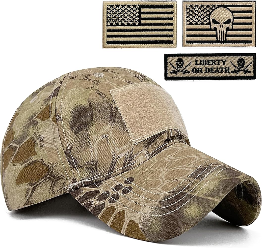 Mens Camo Baseball Hats with American Flag USA Patch Tactical Operator Patriotic Caps US Army Military OCP Ball Hat