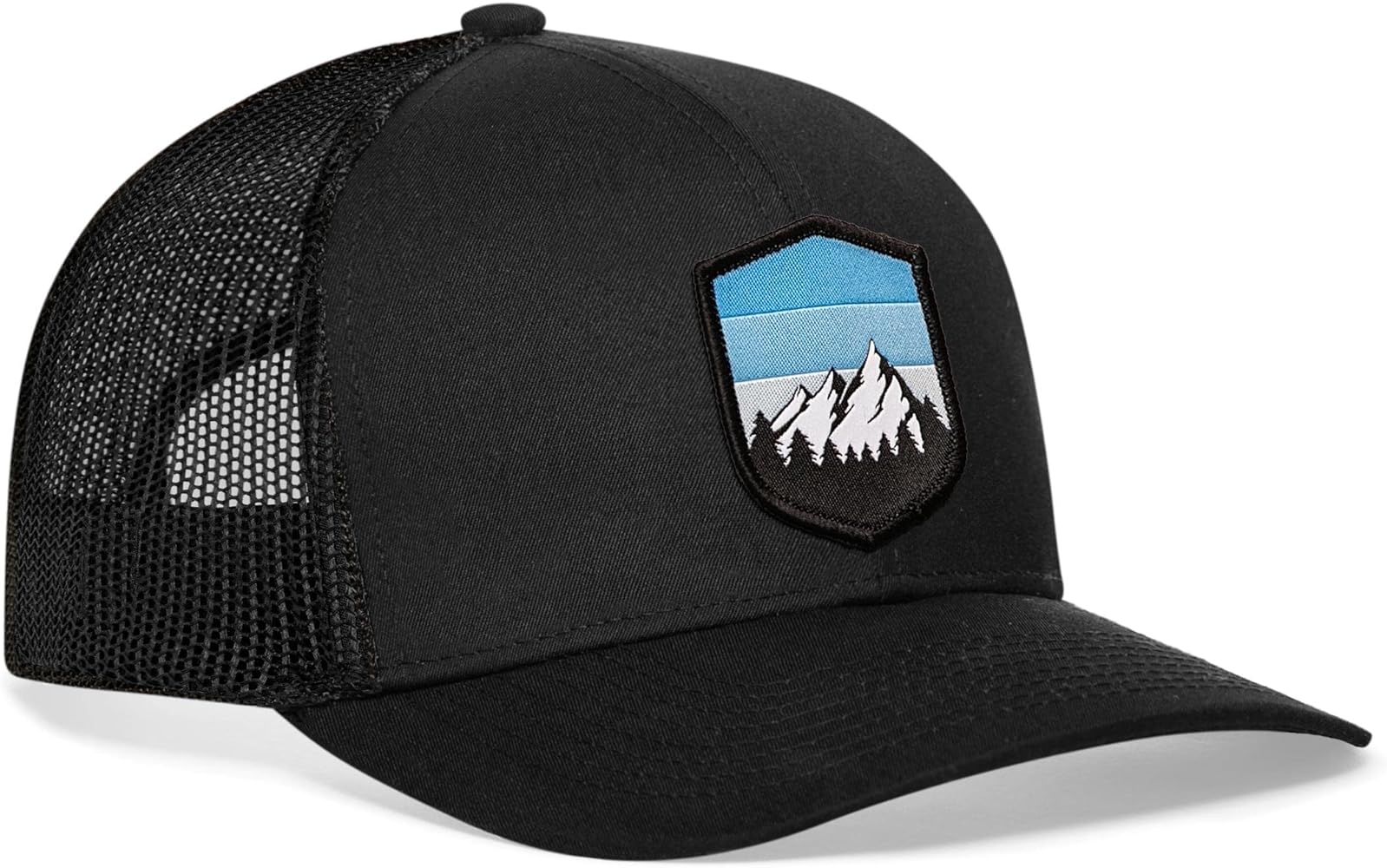 HAKA Mountains & Trees Trucker Hat, Mesh Outdoor Hat for Men & Women, Adjustable Snapback Baseball Cap, Golf Hat Black