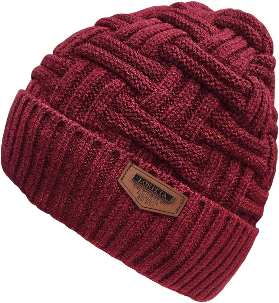 Loritta Winter Hat Warm Knitted Thick Baggy Slouchy Beanie Skull Cap for Men