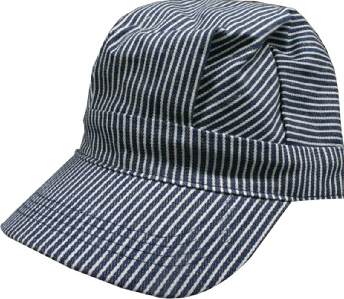 Daylight Sales Hickory Striped Train Engineer Railroad Hat - Adult - Mens - Blue [ht03-01]