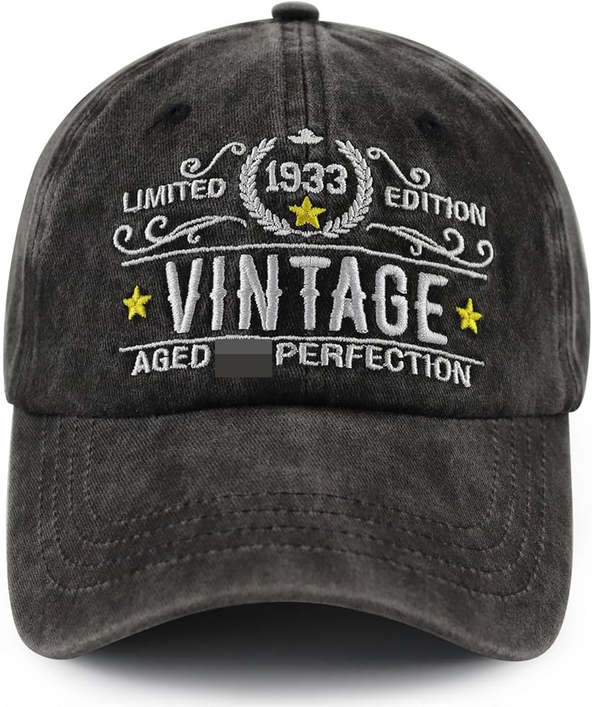 91th 81th 71th 61th 51th 41th 31th Birthday Gifts for Women Men, Vintage 1933 1943 1953 1963 1973 1983 1993 Hat