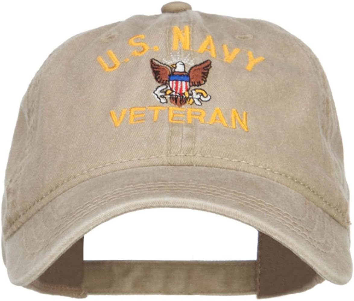 e4Hats.com US Navy Veteran Military Embroidered Washed Cap