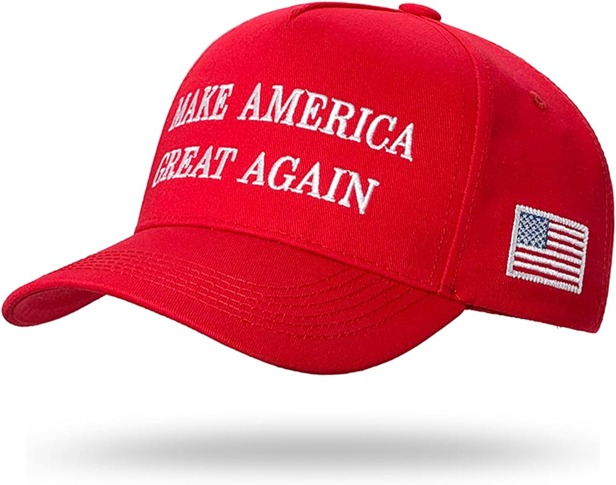 Make America Great Again Hat - Donald Trump 2024 MAGA Hat with USA Flag & Slogan - Adjustable Baseball Cap, Red