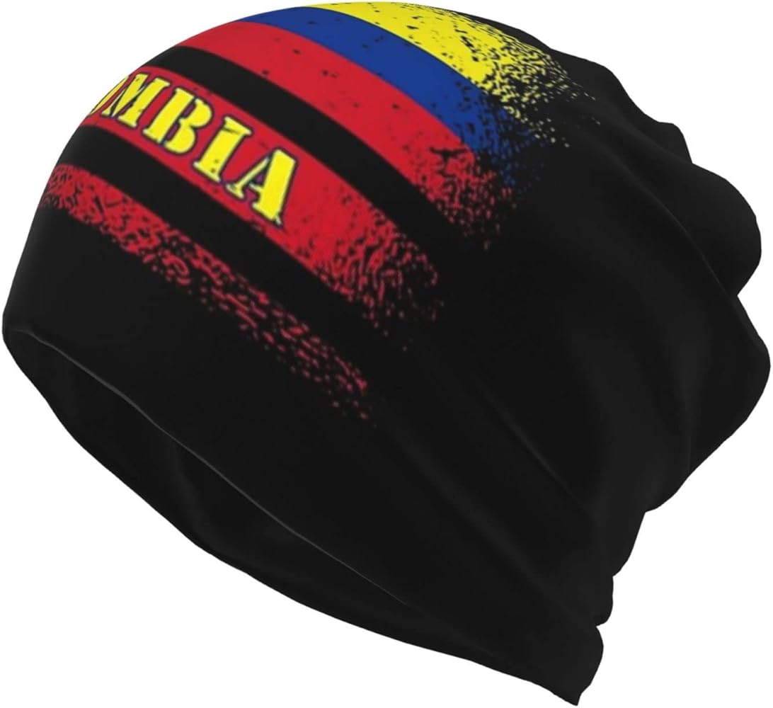 Colombia Flag Multifunction Beanie Hats for Men Women Colombian Soft Stretch Skull Cap Fashion Scarf for Jogging Cycling