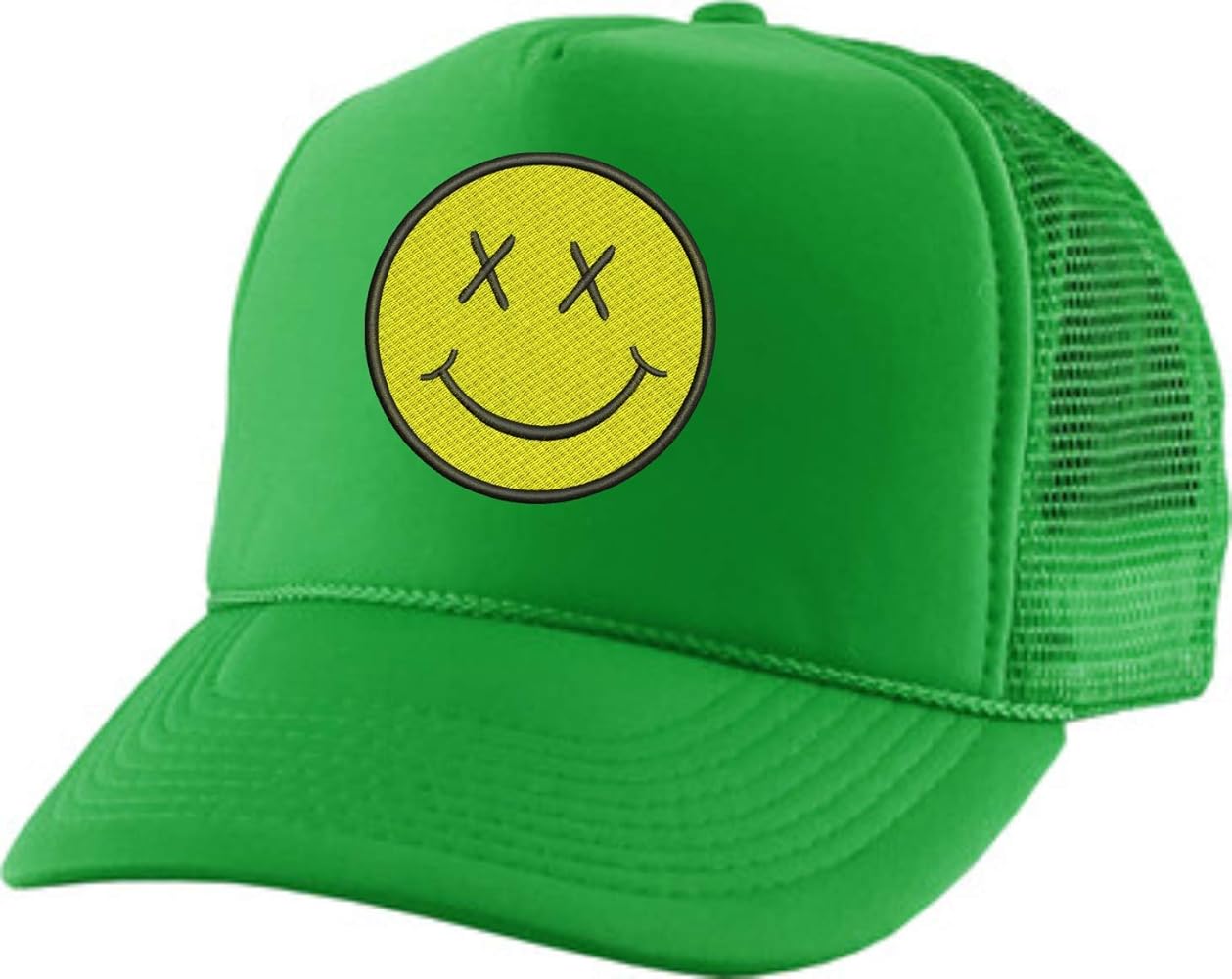 ALLNTRENDS Adult Trucker Hat Smile Face Embroidered Baseball Cap Adjustable Snapback