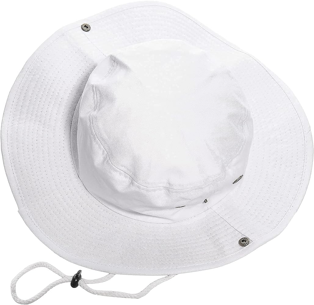 Women Men Boonie Sun hat Cotton Fisher Hat - Solid Fishing hat Safari Jungle Hat for Summer Travel(XL/7 1/2)