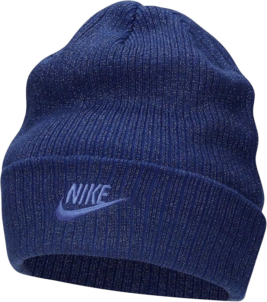 Nike Peak Metallic Beanie (US, Alpha, One Size, Deep Royal Blue/Light Ultramarine)