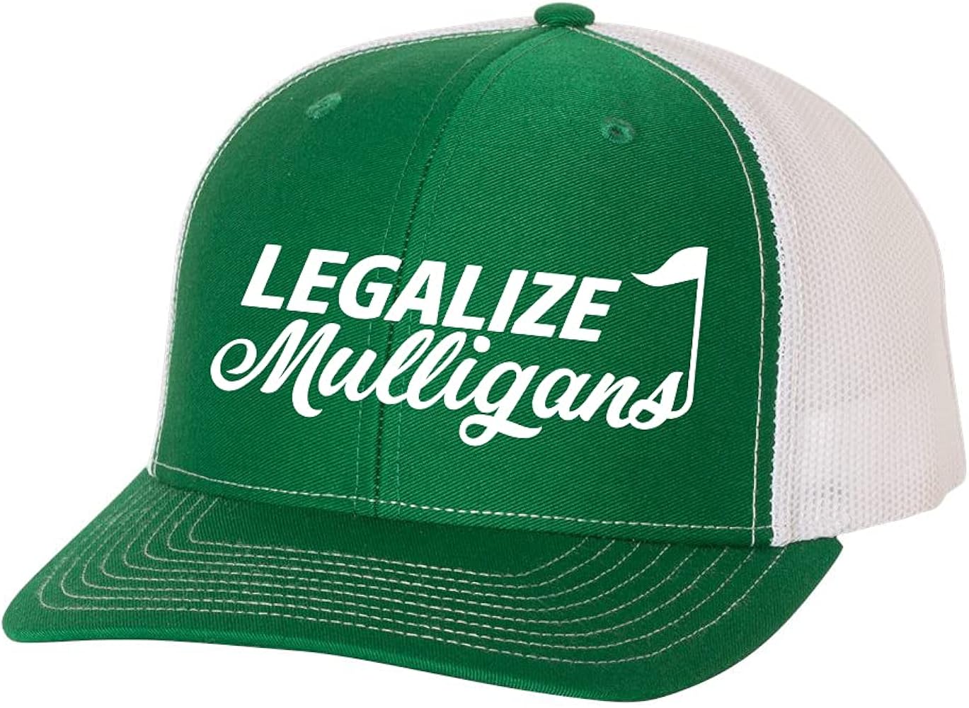 Trenz Shirt Company Funny Golf Legalize Mulligans Men's Embroidered Mesh Back Trucker Hat