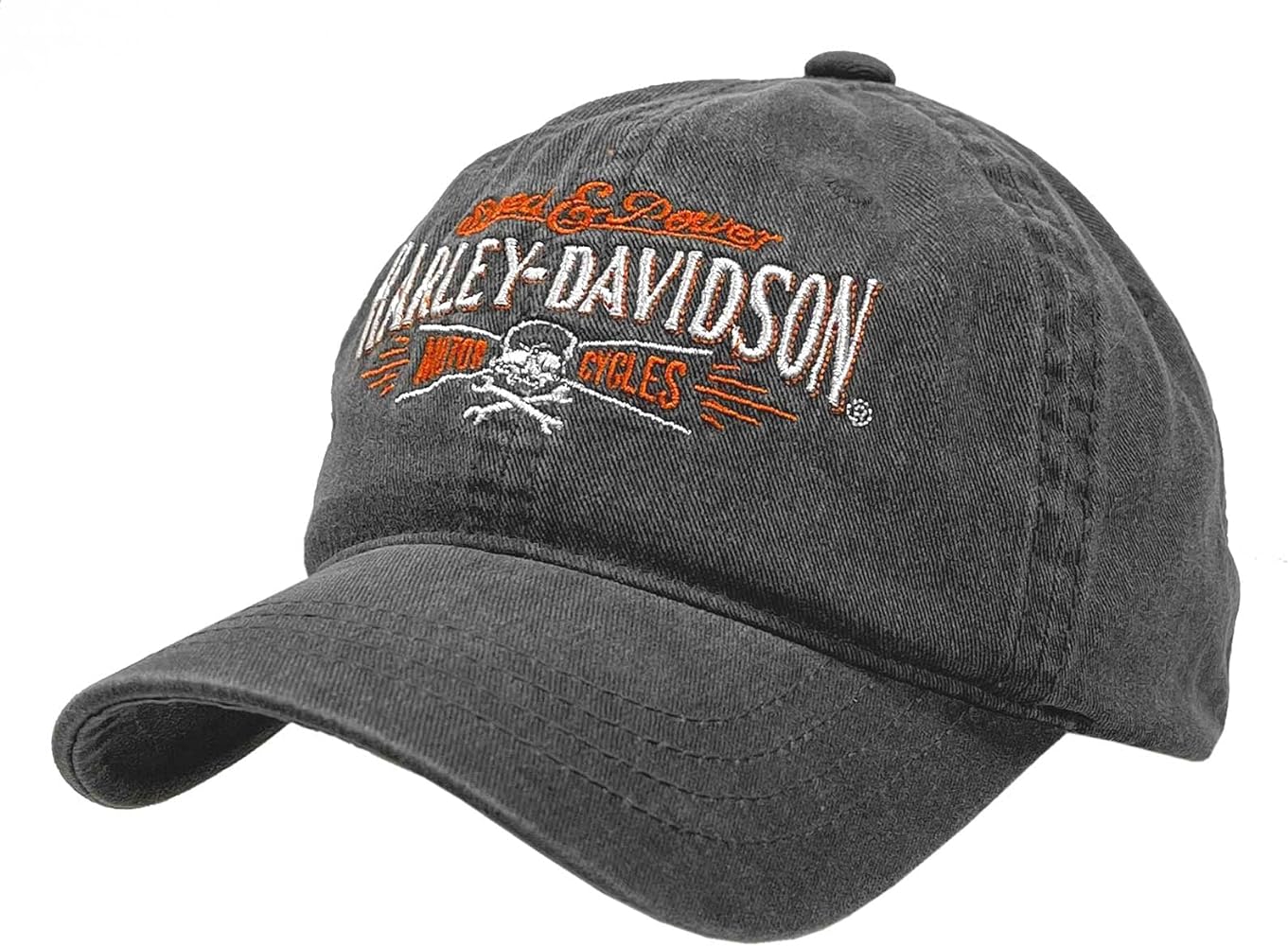 Harley-Davidson Men's Villain Adjustable Slide Baseball Cap - Washed Black