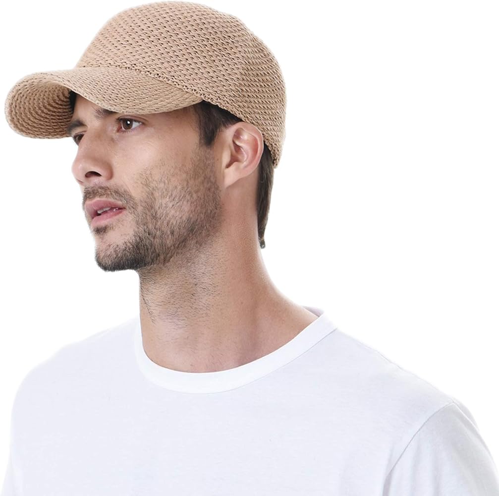 WITHMOONS Baseball Cap Summer Cool Paperstraw Cotton Mesh Ballcap for Men Women KR1960