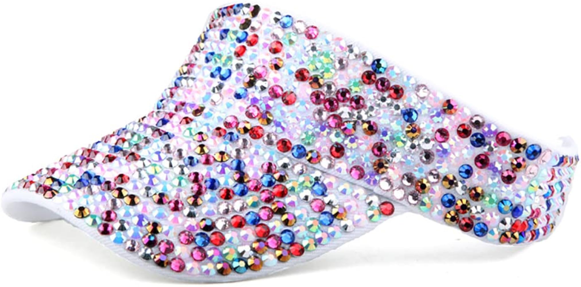 Gudessly Shiny Rhinestones Sport Sun Visor Adjustable Summer Cap Visor Caps for Women Men