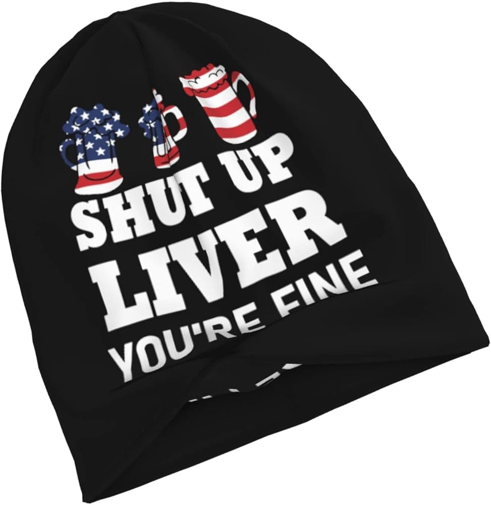 GHBC Shut Up Liver You're Fine Beanie Womens Ski Hats Mens Winter Beanie Cap Black