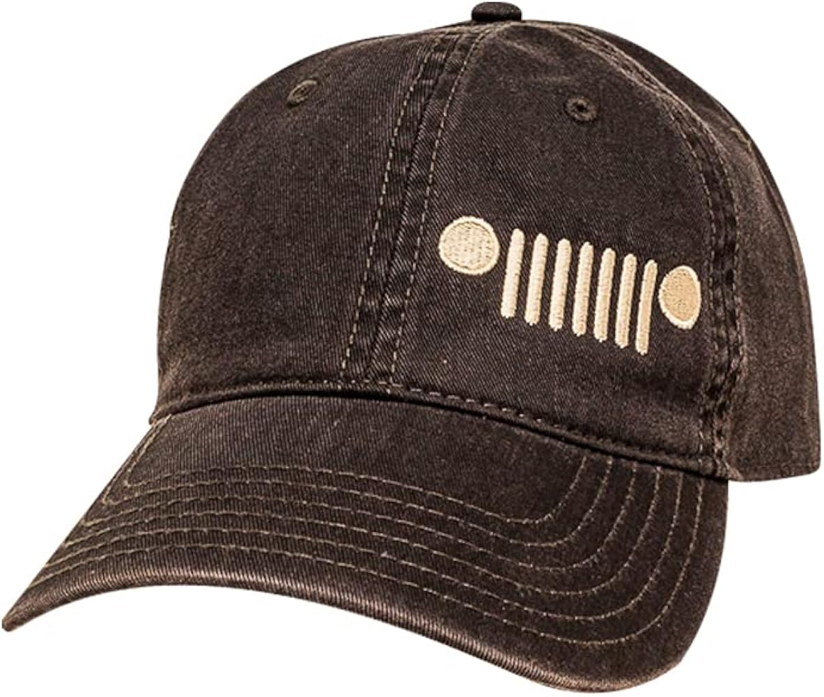 Jeep Grille Logo Garment Washed Hat Black