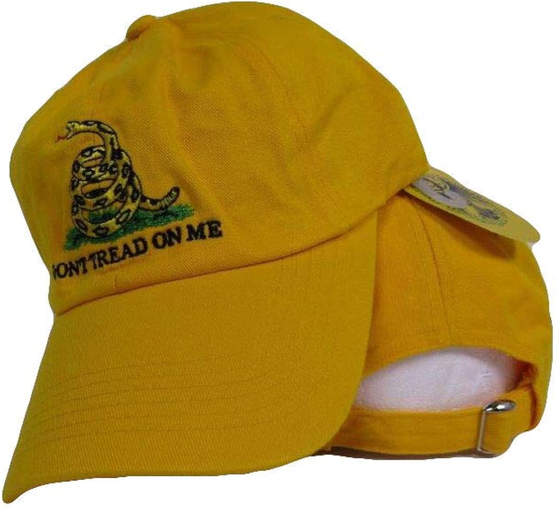 Embroidered Washed Style Gadsden Dont Tread on Me Tea Party Yellow Hat Cap