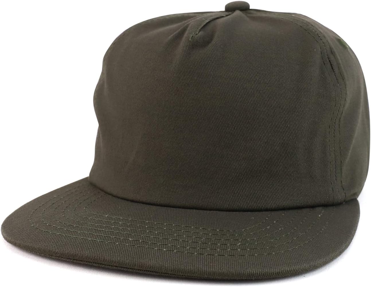 Trendy Apparel Shop Plain Unstructured 5 Panel Flat Bill Snapback Baseball Cap