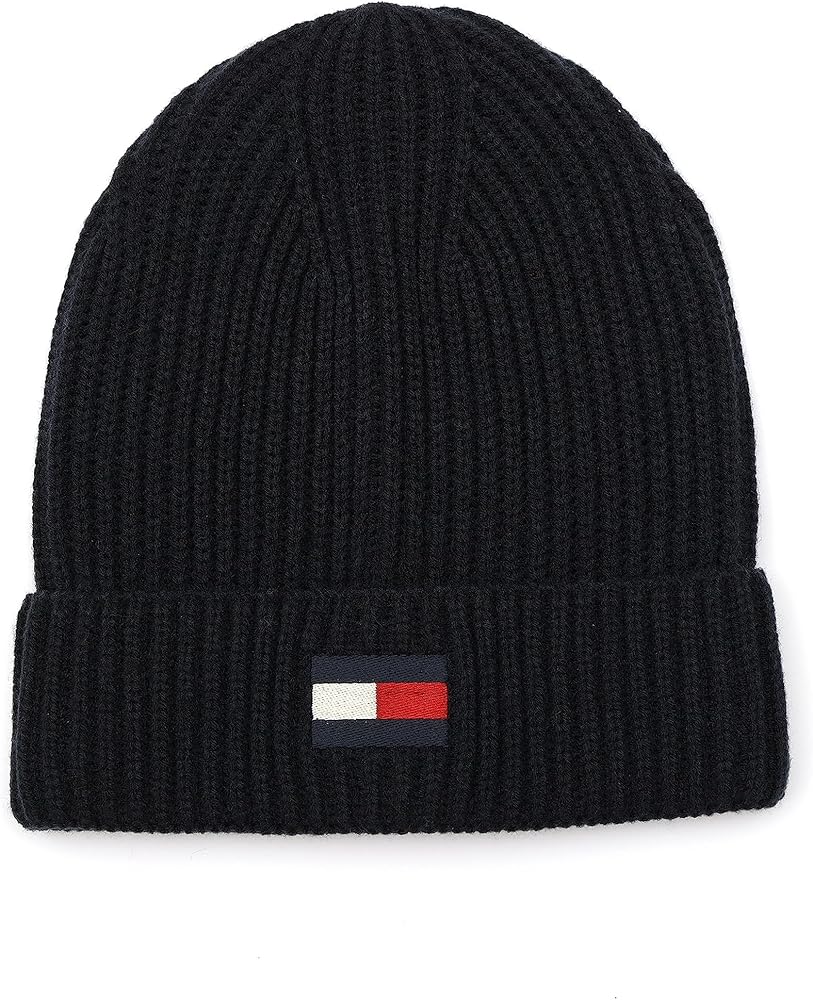 Tommy Hilfiger Men's Fisherman Rib Flag Embroidery Cuff Hat