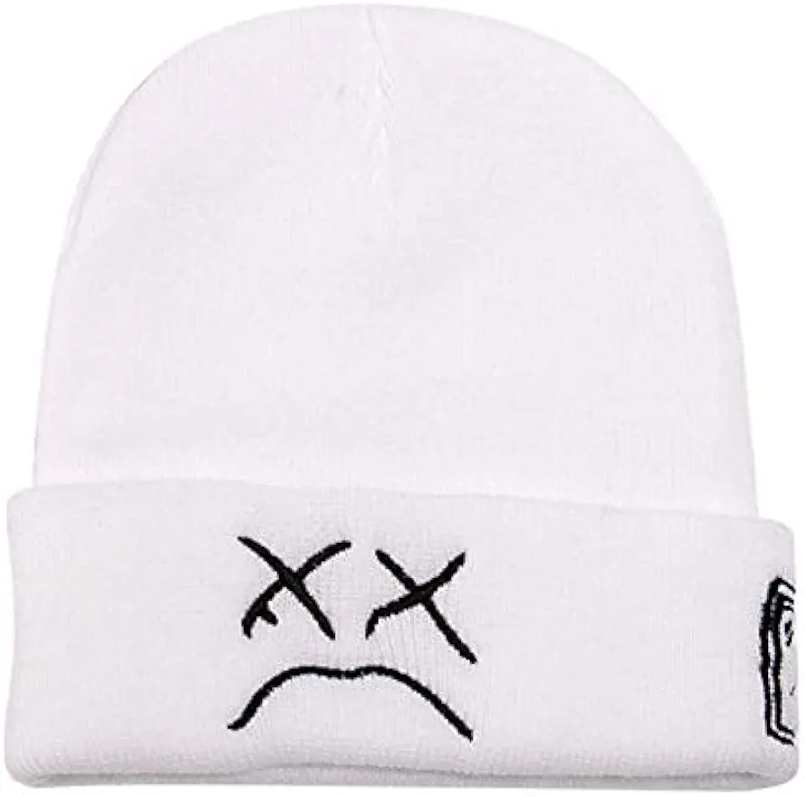 Lil Peep New White Black Beanie Embroidery Love Men Women Autumn Winter Knitted Hat Skullies Warm Hip Hop Ski Cap-2-One Size