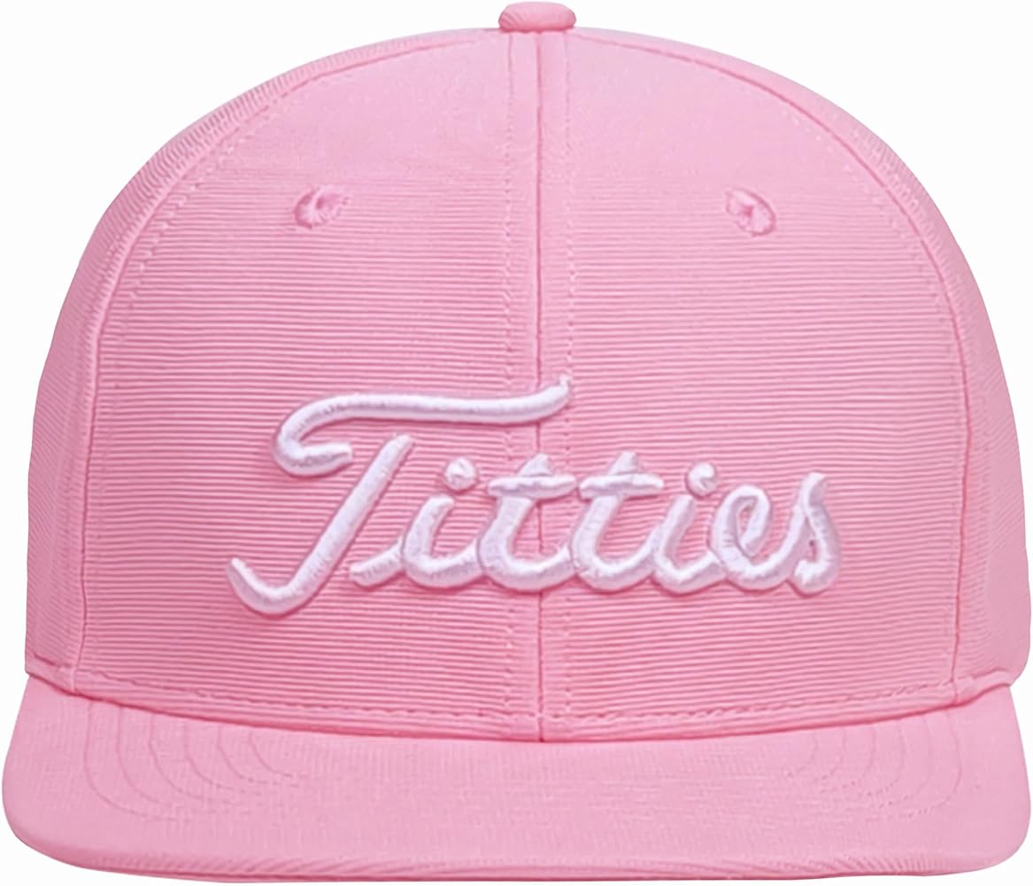 Tittiess Golf Hats Flat Bill for Men Women,Funny Titties Golf Gifts Baseball Cap for Adults Humor