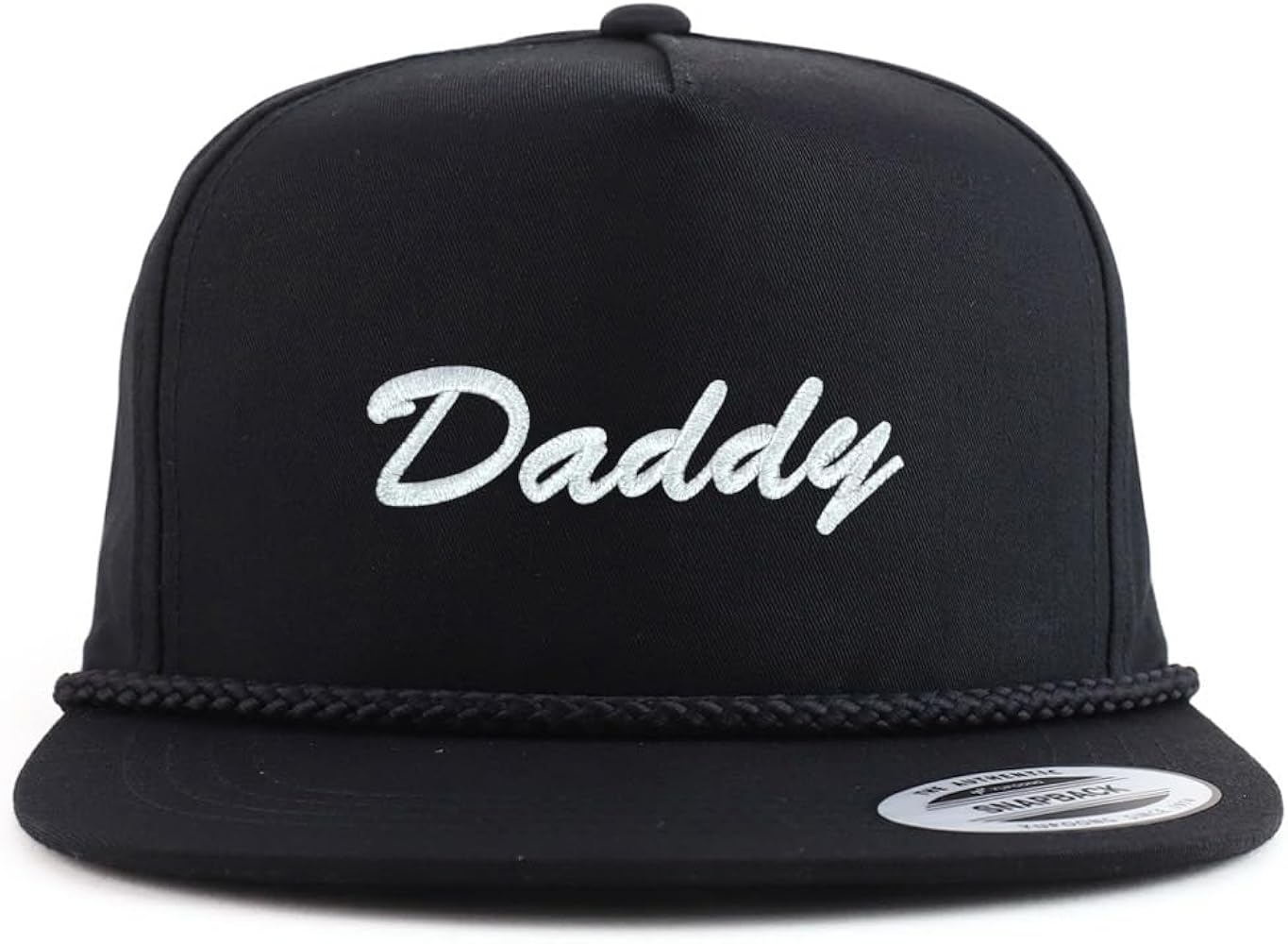 Trendy Apparel Shop Daddy Embroidered 5 panel Flatbill Braid Snapback Golf Cap