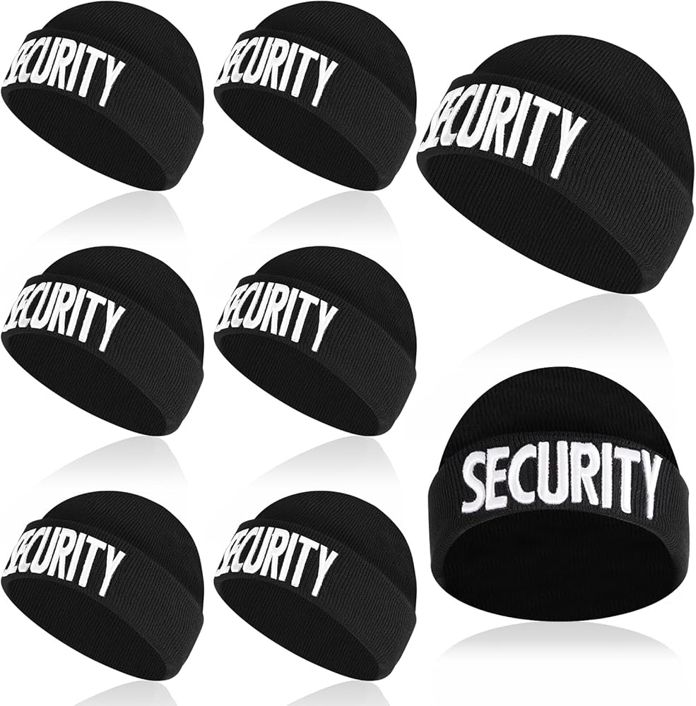 12 Pcs Cuffed Beanie Knitted Beanie Hat Embroidered Black Winter Skull Cap for Men Women