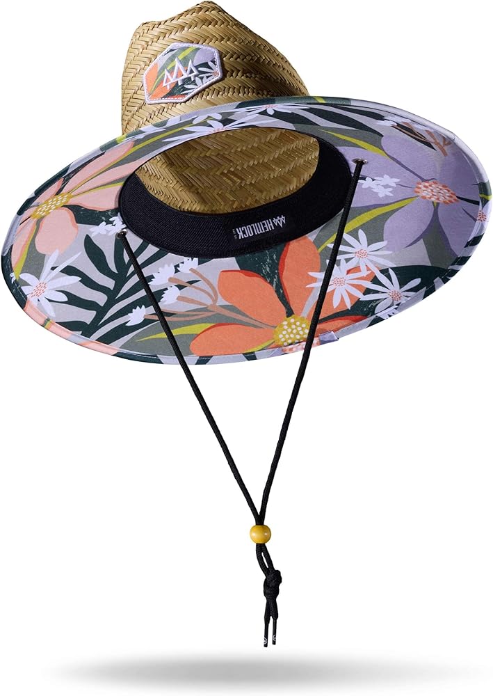 Straw Hat for Men & Women | Lifeguard Hat, Beach Hat & Sun Hat | UPF 50+ Wide Brim for Sun Protection | One Size | Hemlock