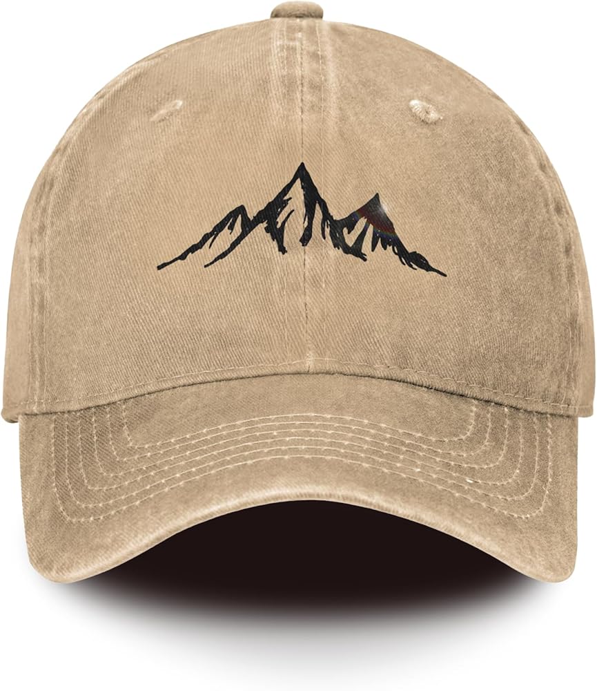 Mountain Baseball Hats Soft Men Cotton Ball Cap Minimalist Style