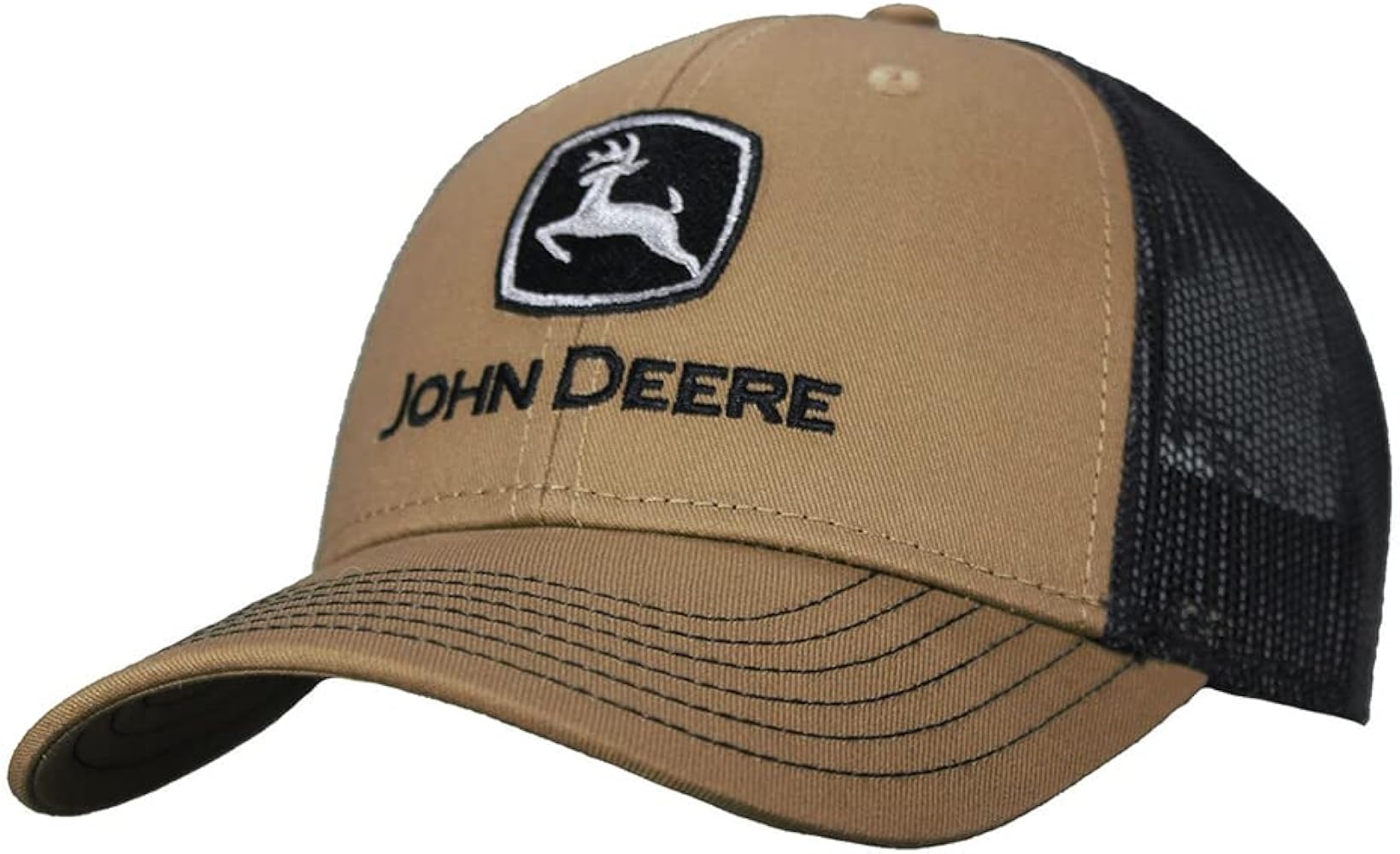 John Deere Twill Trucker Hat Mesh Baseball Cap-Olive-Os