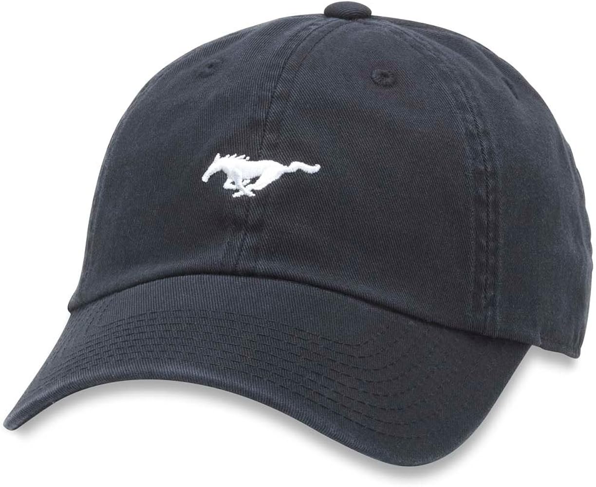 AMERICAN NEEDLE Micro Slouch Casual Baseball Dad Hat Ford Mustang, Black (FORD-1705B)