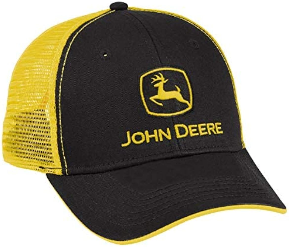 John Deere Authentic Licensed Black and Yellow Mesh Cap - LP69091